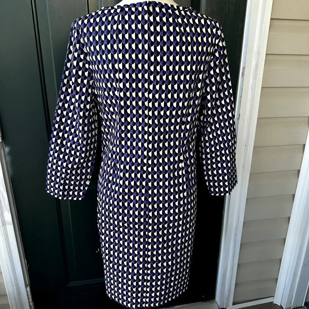 J. Crew Sz 8 Cotton Shift Purple Black w/ Zipper Detail Whimsigoth Dark Romantic